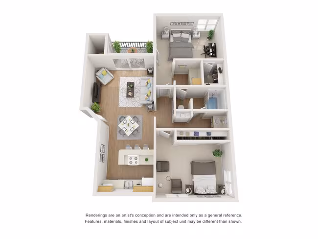 2 Bed 1 Bath 2093 2093 floor plan